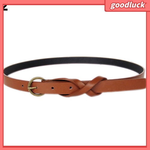 Thắt lưng nữ bản hẹp giả da kiểu dáng đơn giản cổ điển