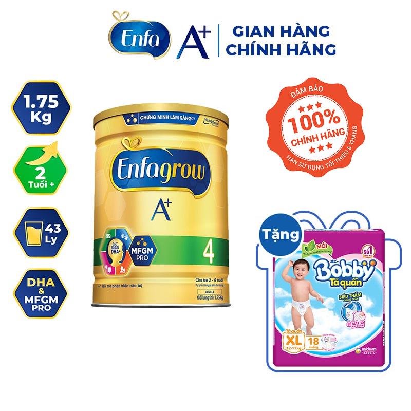 [Tặng 1 gói Tã quần Bobby size XL 18 miếng] Sữa bột Enfagrow A + 4 1700g