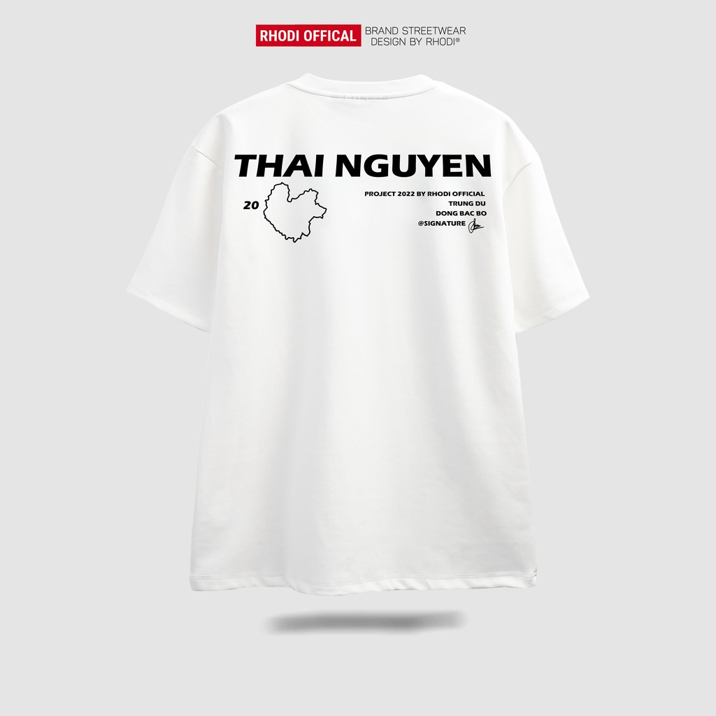 Áo thun local brand RHODI phông cổ tròn tay lỡ unisex nam nữ thế hệ genz Text Thái Nguyên