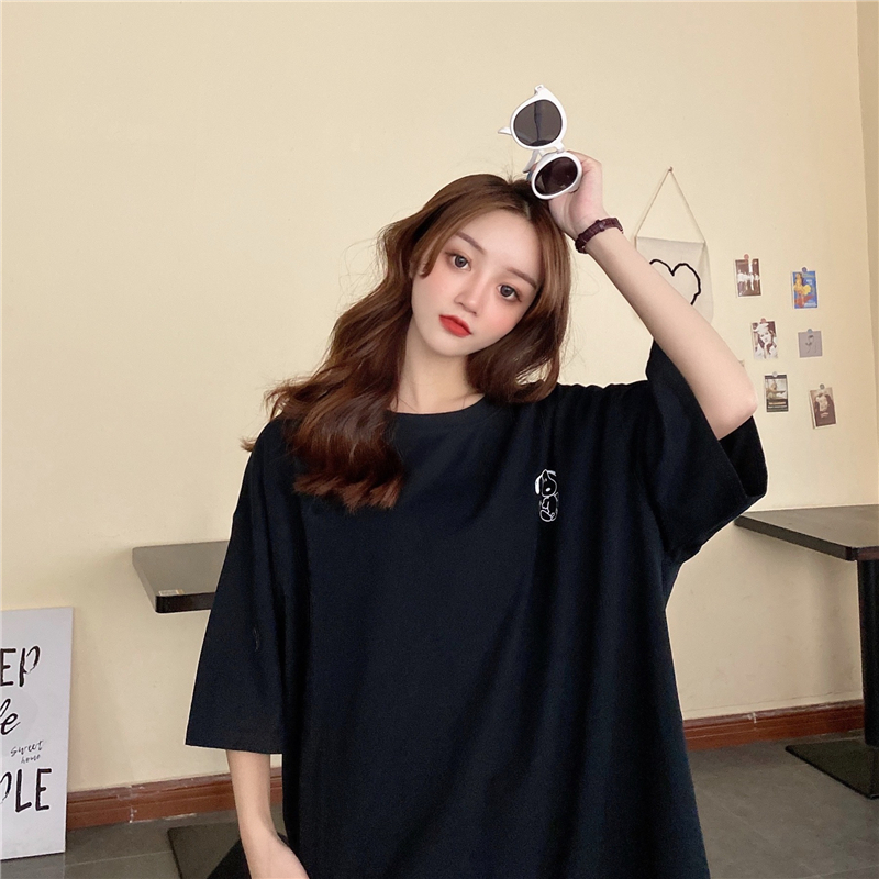 Đầm Thun Dáng Rộng Tay Ngắn Cho Nữ (4 Màu)