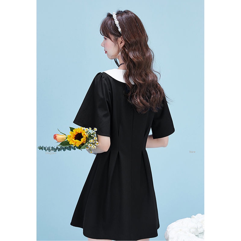 Đầm Dáng Chữ A Cổ Chữ V Form Rộng Phong Cách Pháp