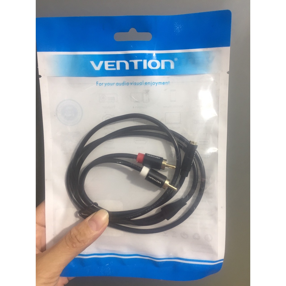 Cáp chuyển 3.5mm(âm) ra 2 đầu RCA dương Vention