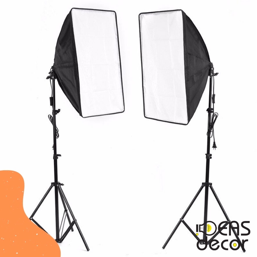 Bộ Softbox Studio đuôi đèn 1 chuôi - Đạo cụ chụp hình, trợ sáng background - Ideas Decor