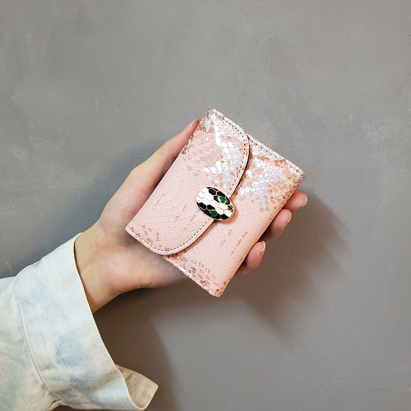 Ví Đựng Thẻ Chống Trộm In Họa Tiết Da Rắn Phối Khóa Kéo Thời Trang Cho Nữ