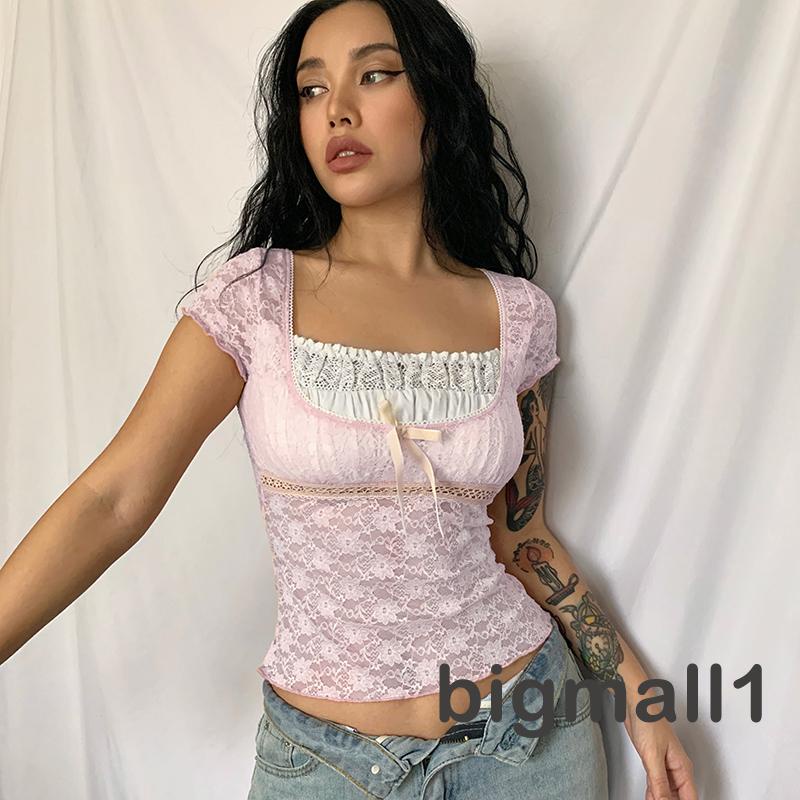 ♀Phụ Kiện Cho Máy Bay Điều Khiển Từ Xa PW☌Áo Thun Tay Ngắn Trong Suốt Phối Ren Và Nơ Thời Trang Mùa Hè Cho Nữ