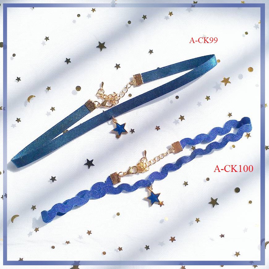 BST chocker xanh thiên hà họa tiết mặt ngôi sao A-CK99-100 Mayconner