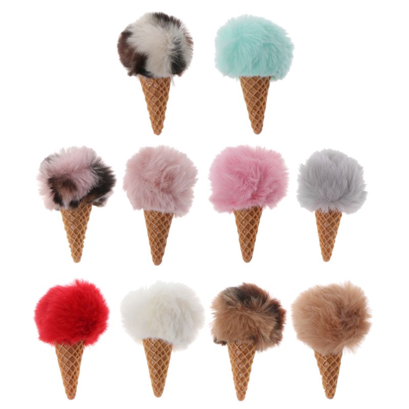 Mary☆Newborn Baby Photography Mink Fur Ice Cream Shape Props Tiny Photo Shoot Props Accessories