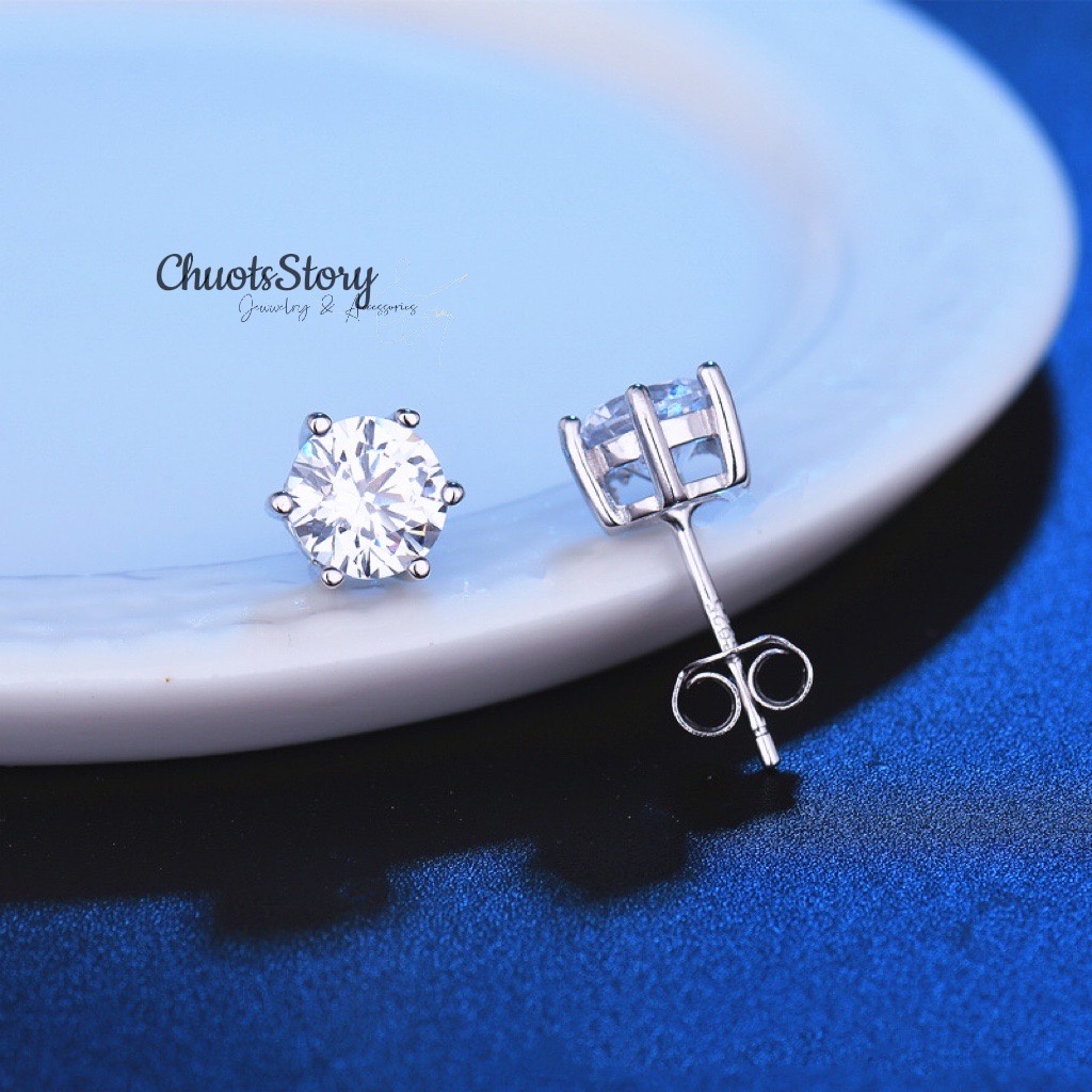 Khuyên tai nam nữ unisex đính đá nhiều mẫu, bông tai titan không gỉ thời trang - ChuotsStory