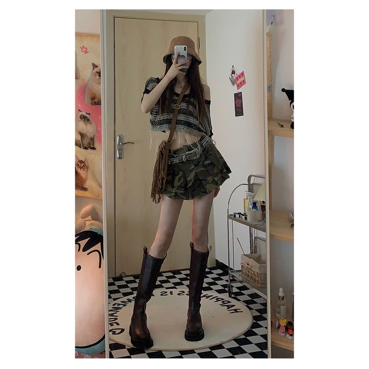 Set Áo Len Trễ Vai + Chân Váy Ngắn Thời Trang Nữ