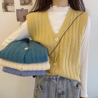 Áo gile len nữ hàn quốc, áo len nữ cardigan dệt kim cổ chữ v trẻ trung phong cách hàn quốc dành cho nữ