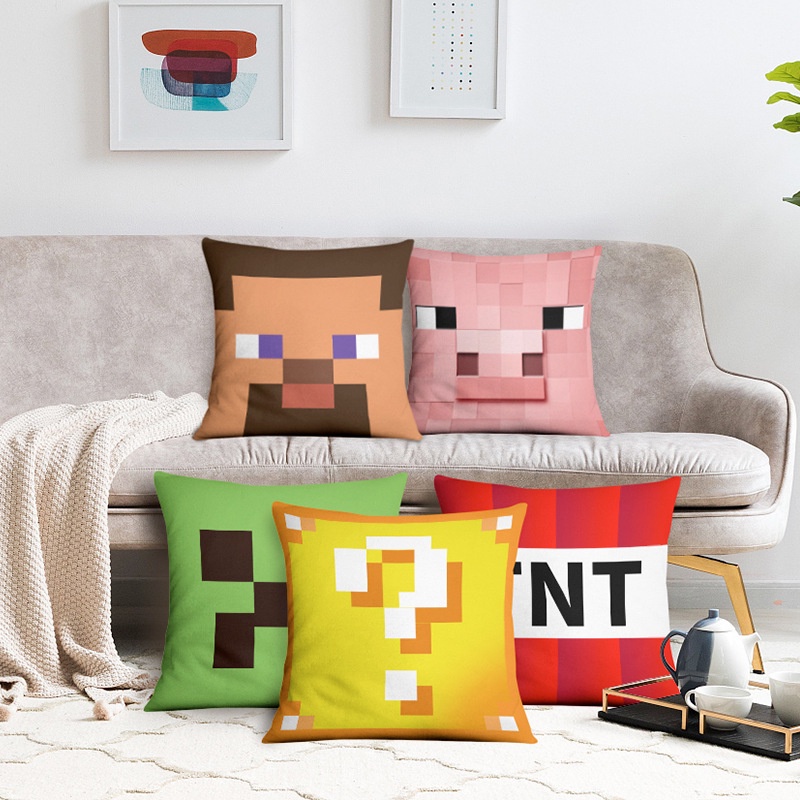 Minecraft Pillowcase Sofa Pillow Cushion Home Decoration Steve Creeper Pig Duck Cartoon Pillowcase Kids Gifts