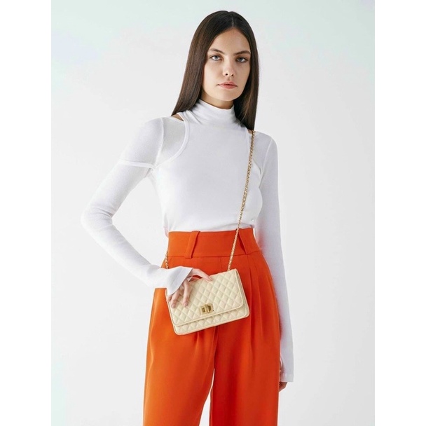 Túi Đeo Chéo Nữ Trần Ô Căng Mướt Khoá Xoay Siêu Xinh