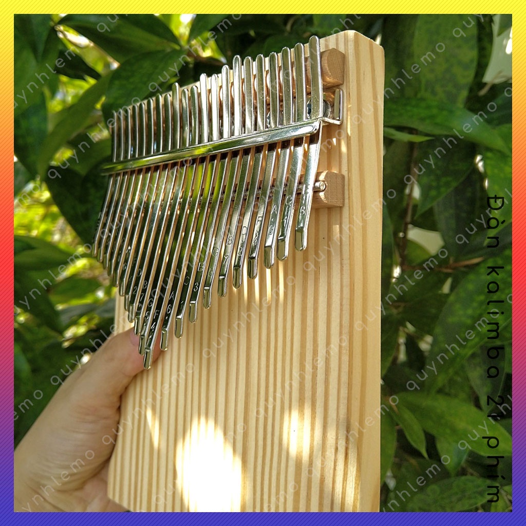 Đàn kalimba 21 phím gỗ thông Mỹ cao cấp QUYNHLEMO, Kalimba 21 phím gỗ tấm nguyên khối âm vang không tịt