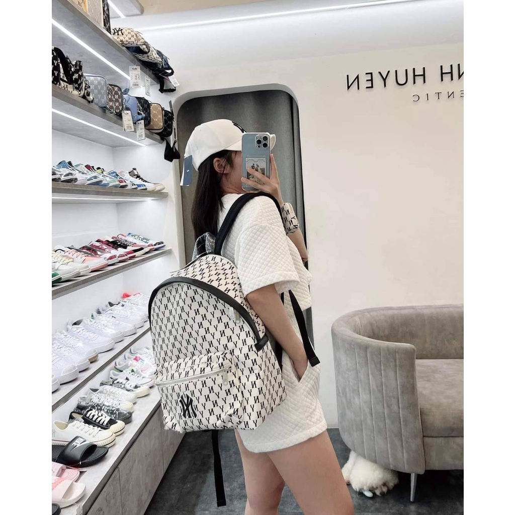 Balo unisex cặp đi học đi chơi nam nữ NY Monogram Tiêu Chuẩn Hàn Quốc Cao Cấp _ N.SHOP
