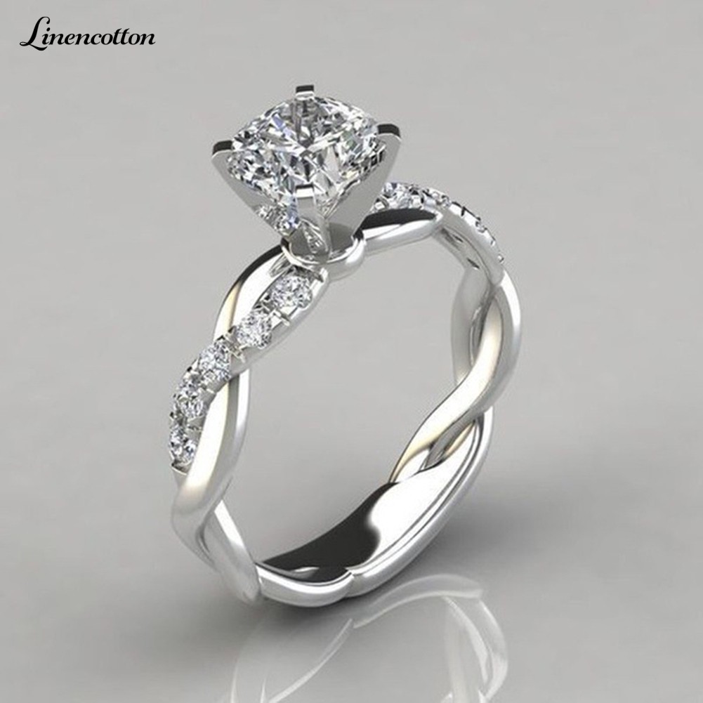 Nhẫn Đính Hôn Đính Đá Zircon