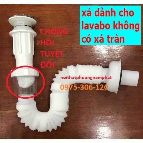 {CHỐNG HÔI TUYỆT ĐỐI} Ống Xả XiPhong Bồn Rửa Mặt Lavabo X06 XẢ RUỘT GÀ dành cho nhà dùng lavabo không có xả tràn