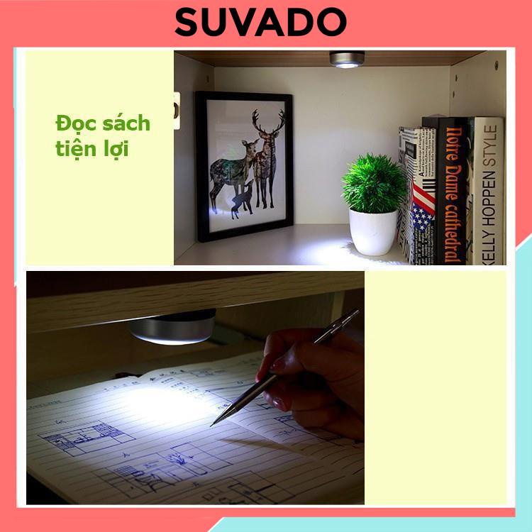 Đèn Led tròn Dán Tường ốp trần cốp xe siêu sáng trang trí chiếu sáng cầu thang giá rẻ ddenf led dùng pin L646 SUVADO