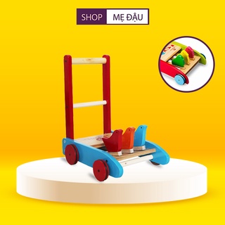 Xe tập đi bằng gỗ 3 con gà cao cấp cho bé yêu - TD001