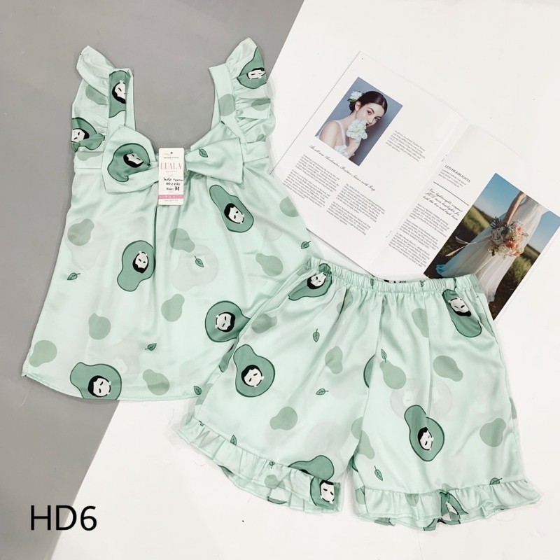 Đồ bộ nữ, chất liệu lụa latin, bèo cánh tiên, mềm mịn, HT shop