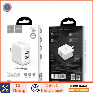 Củ sạc Nhanh Fast Charging -2 Cổng USB 2A Hoco C54 -BH 12 tháng