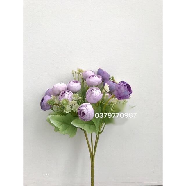 Hoa lụa hoa giả - Cụm hoa hồng baby