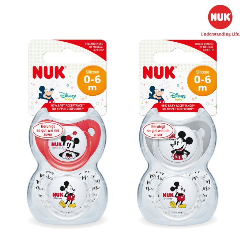 Bộ 2 Ti Giả NUK Sleeptime Silicone Plus Bản Mickey ( Đủ Size - Bán Lẻ )