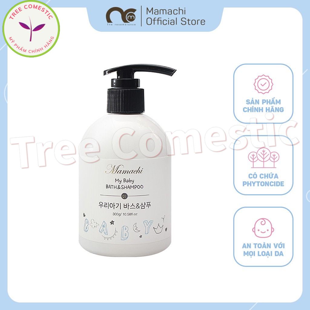 Gel Tắm Và Gội Cho Bé Mamachi An Toàn Với Trẻ Sơ Sinh, An Toàn, Dịu Nhẹ Giảm Kích Ứng - 300g
