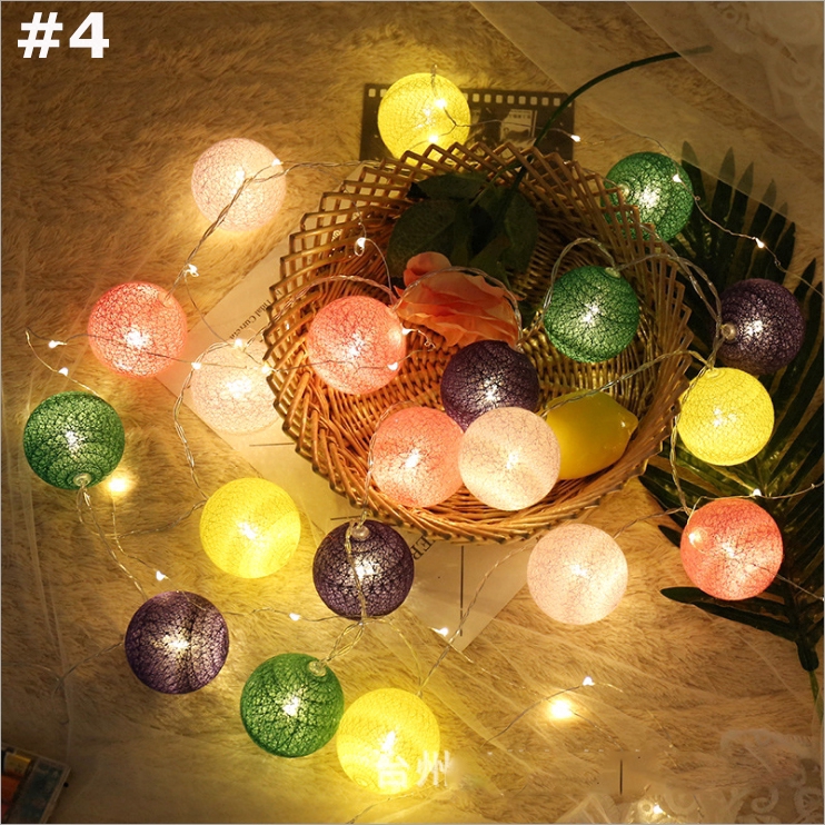 USB 20 LEDs Cotton Ball Globe String Fairy Lights for Bedroom Wedding