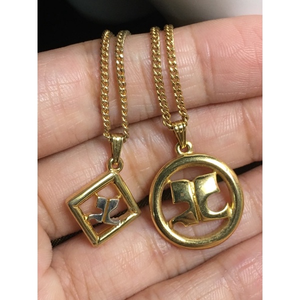 Dây chuyền vintage Courrèges Pháp - mặt dây logo dây mảnh