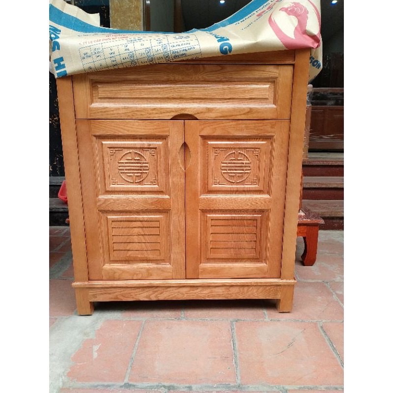 Tủ giày, dép gỗ sồi.
