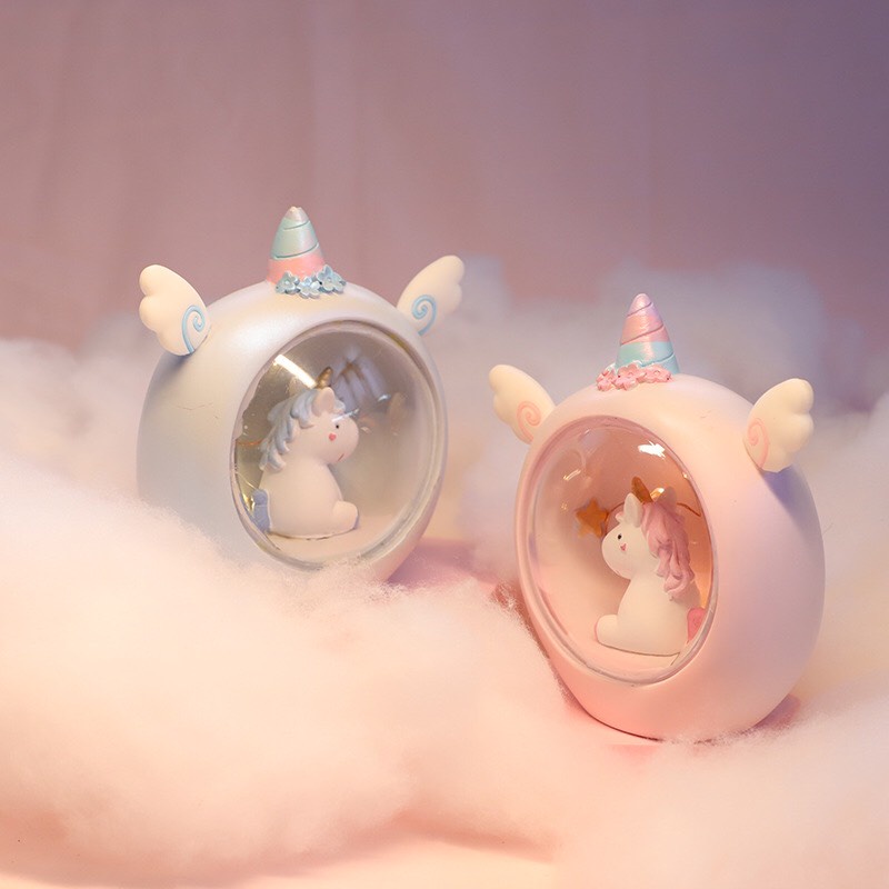 Đèn ngủ Unicorn Kì Lân nhiều màu sắc biểu cảm dễ thương cute trang trí bàn học, phòng ngủ, dùng làm quà tặng- Ráp