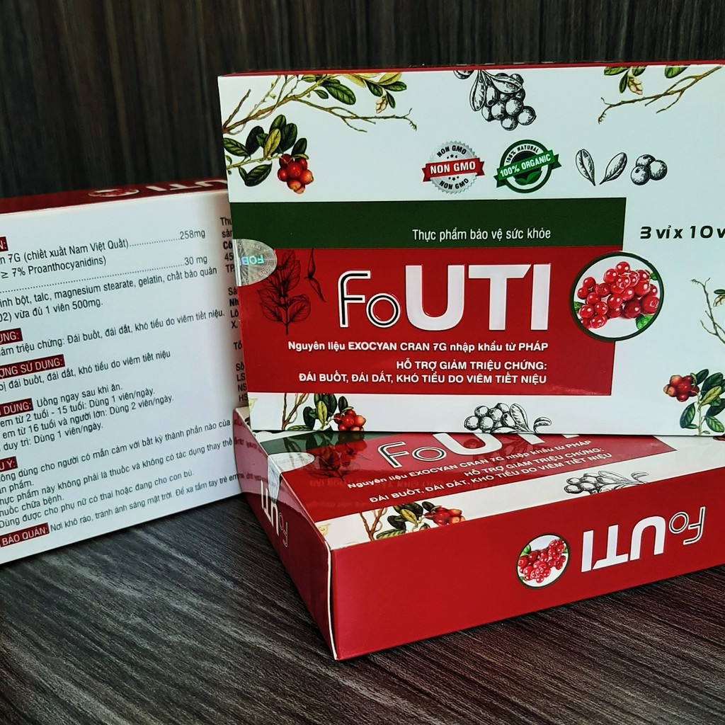 Viên uống FoUTI- Hỗ trợ điều trị viêm đường tiết niệu (Hộp 30 viên)