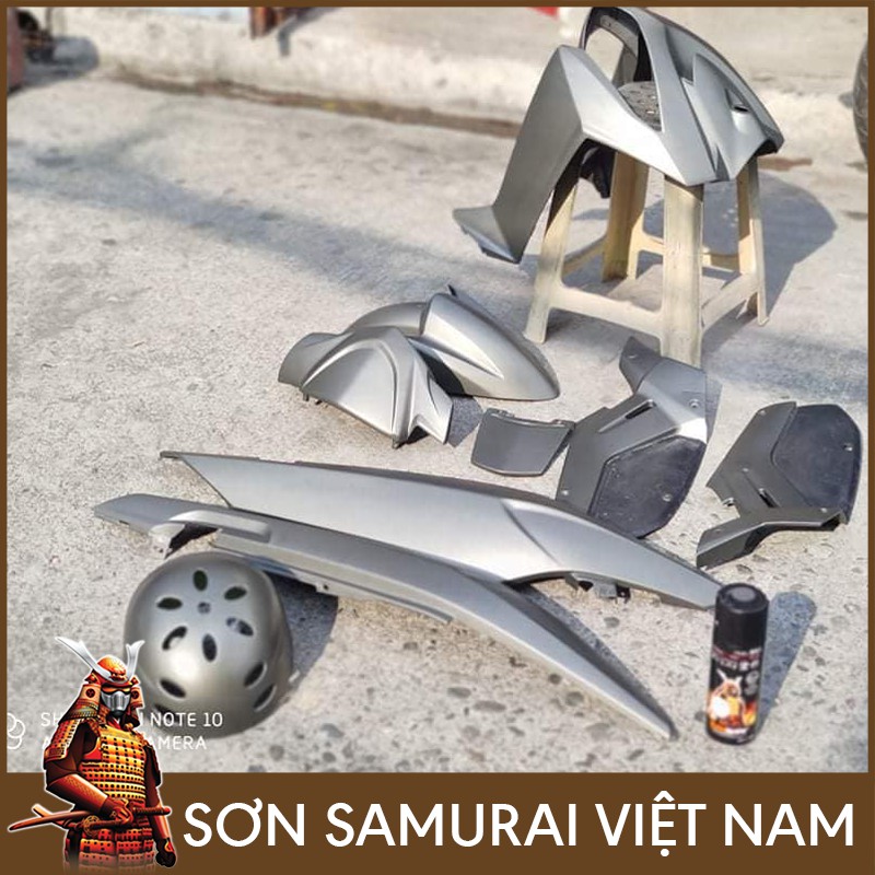 Màu Xám Mờ Sơn Samurai - Combo Màu Xám Y747 Sơn Xịt Samurai