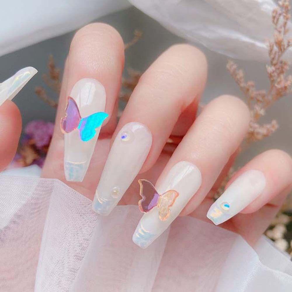 Phụ Kiện Trang Trí Móng Tay Hình Bướm 3D Lấp Lánh Dành Cho Nữ