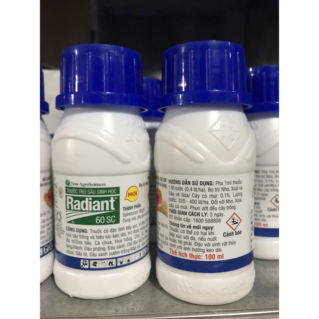 RADIANT 60SC – THU ỐC SI NH H ỌC Đ ẶC TR Ị BỌ TR Ĩ CHO CÂY TRỒNG 100ML