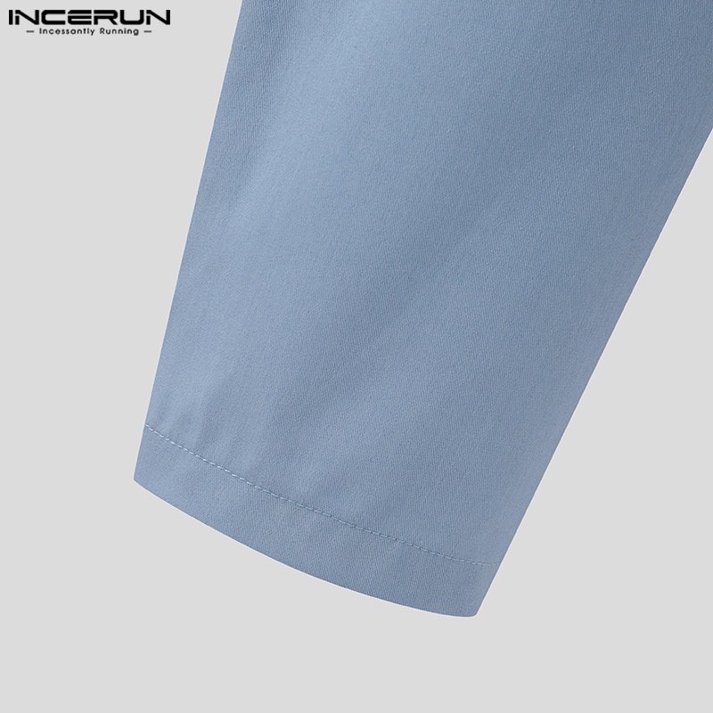 INCERUN Áo Khoác Blazer Tay Dài Hở Lưng Cho Nam