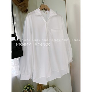 Sơ mi trắng oversized ✅[ HÌNH THẬT ]