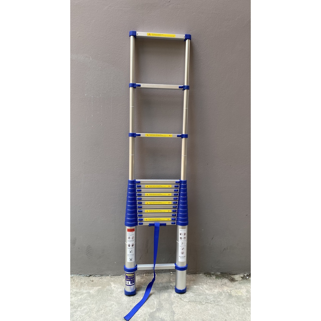 Thang nhôm rút đơn NiNDA Nhật Bản màu xanh 3m2, 3m8, 4m4, 4m8, 5m