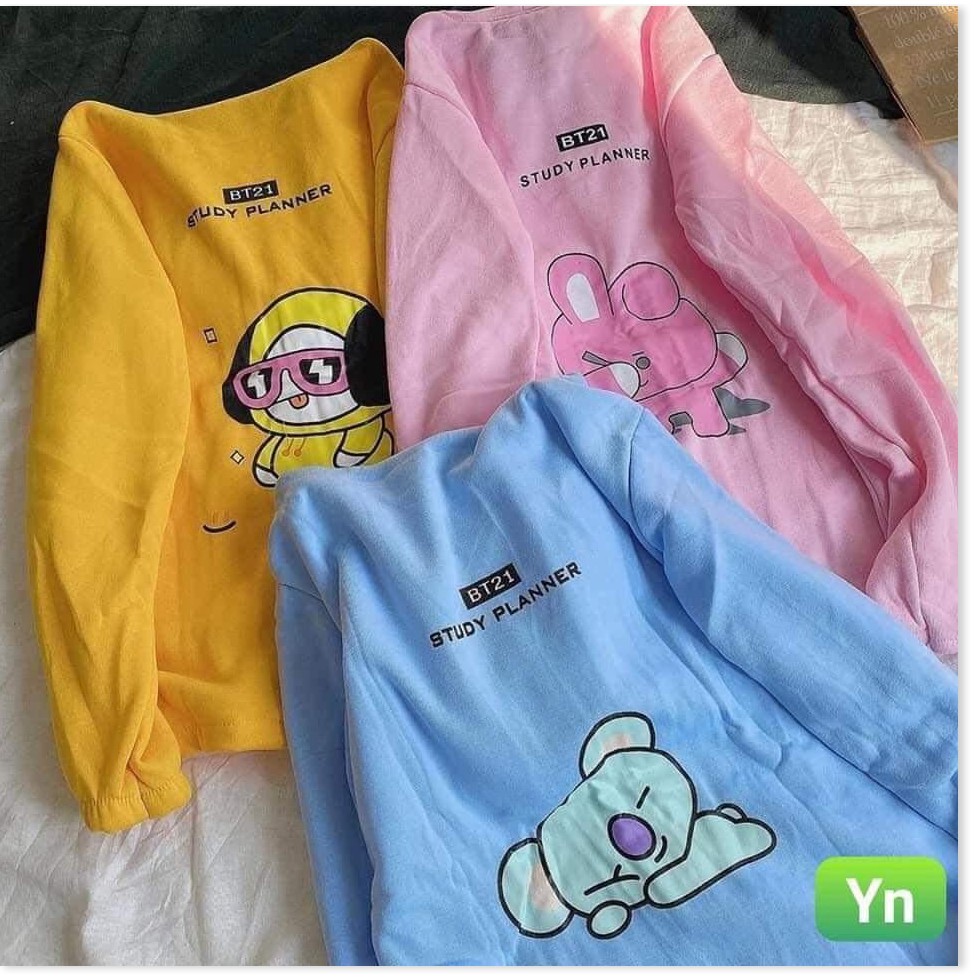 [Freeship] Áo khoác thun nỉ nam nữ form rộng có dây kéo BT21 | BigBuy360 - bigbuy360.vn