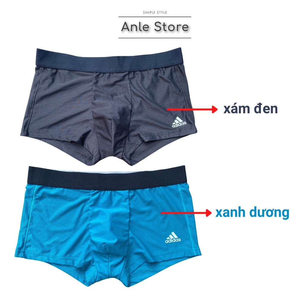 Set 3 Quần lót nam, quần boxer nam vải lụa băng thông hơi mát,mịn,thoáng khí,quần sịp đùi siêu co giãn, size 45kg-90kg.