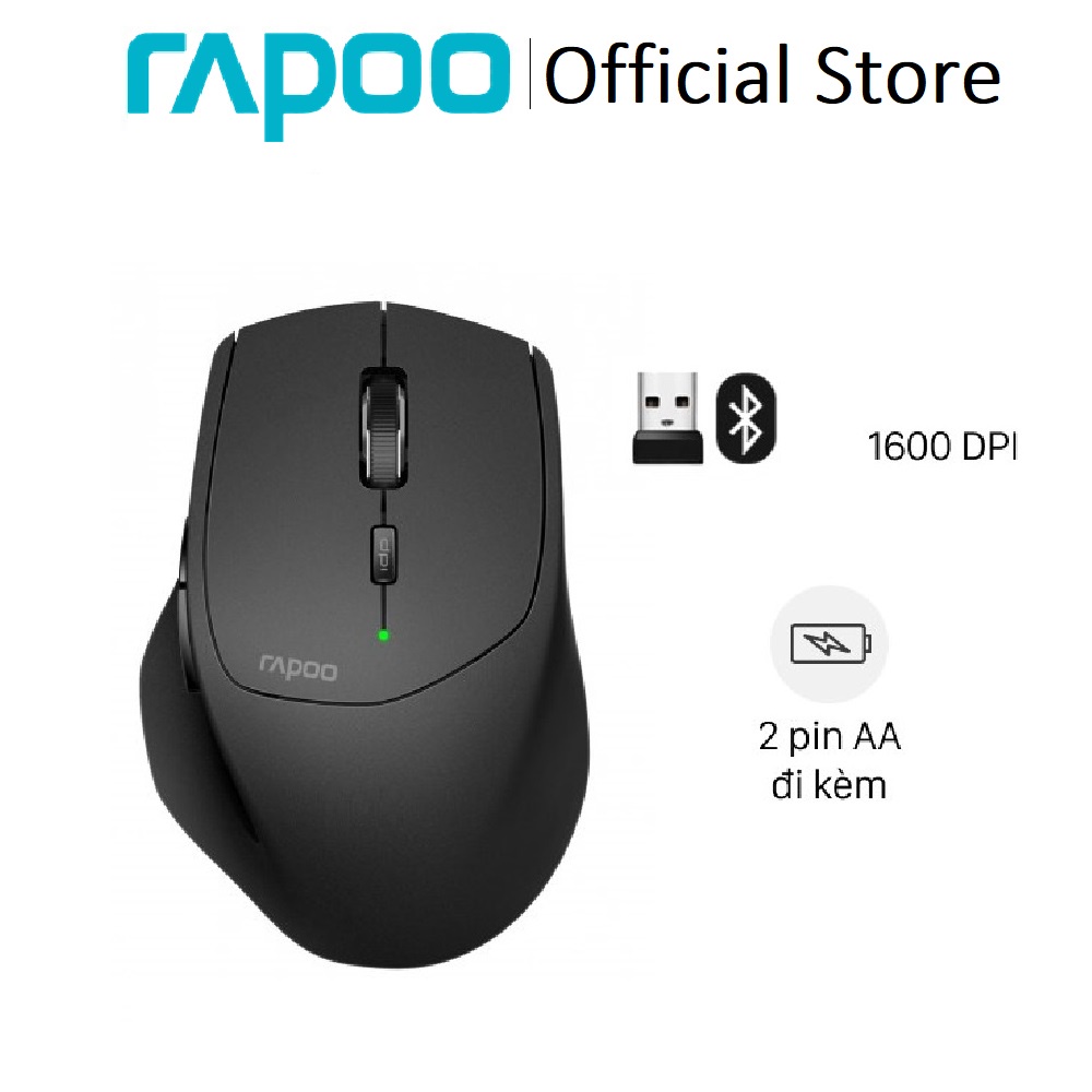 Chuột không dây Bluetooth đa thiết bị Rapoo MT550 - Bluetooth 3.0/4.0 và wiless 2.4 GHz