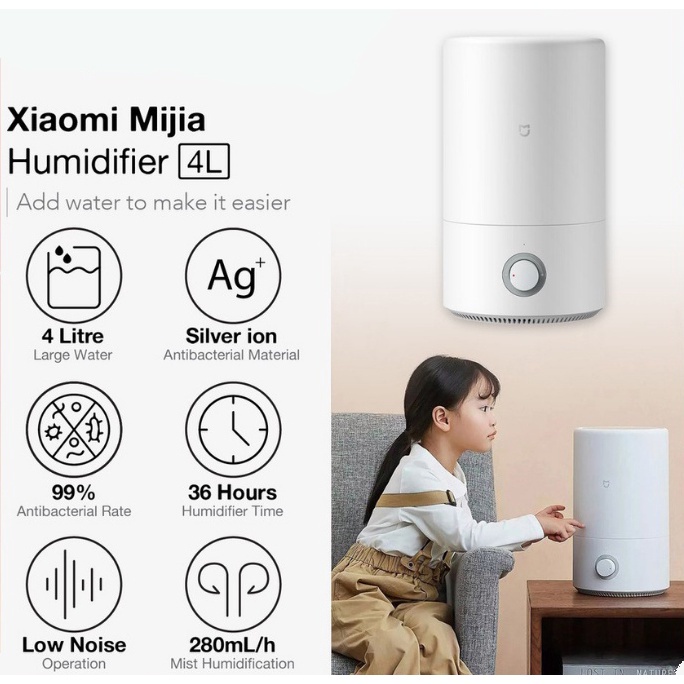 Máy tạo ẩm  phun sương Xiaomi Mijia MJJSQ02LX chính hãng , tạo độ ẩm ion kháng khuẩn