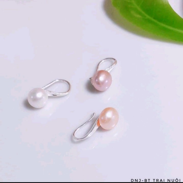 Bông tai trai nuôi nước ngọt móc bạc ta