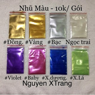 Bột metalic bột nhũ màu gói 1kg - nguyên liệu làm slime