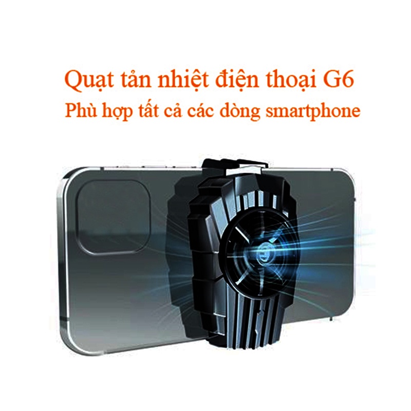 Quạt Mát Điện Thoại, Quạt Tản Nhiệt Điện Thoại G6 Chơi Game PUGB / COD / ML cao cấp công nghệ mới