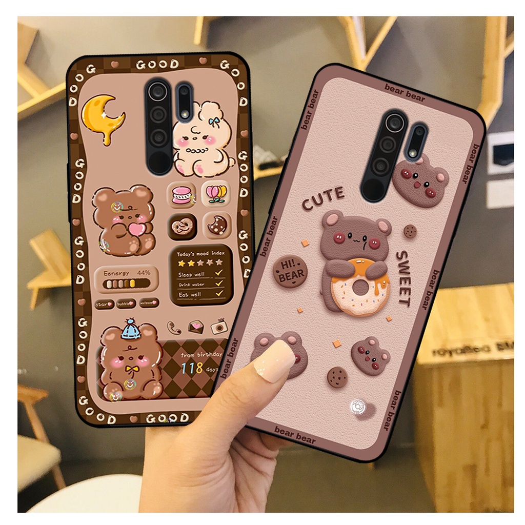 Ốp lưng Xiaomi Redmi 9 in hình gấu bear dễ thương, bền đẹp