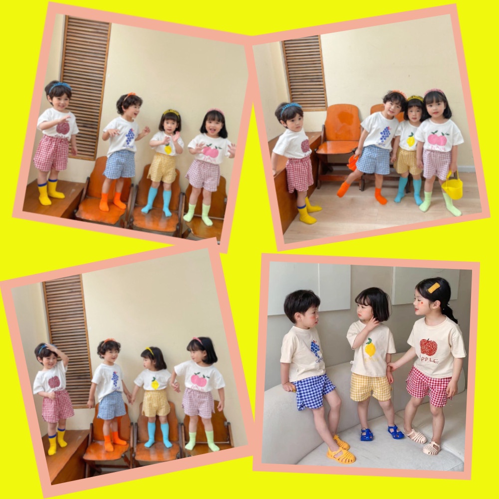 Quần Đùi Nyny Baby Cho Bé Trai Bé Gái Ống Rộng Thoáng Mát Kẻ Caro Nhiều Màu Đi Học Đi Chơi Từ 1-6 Tuổi