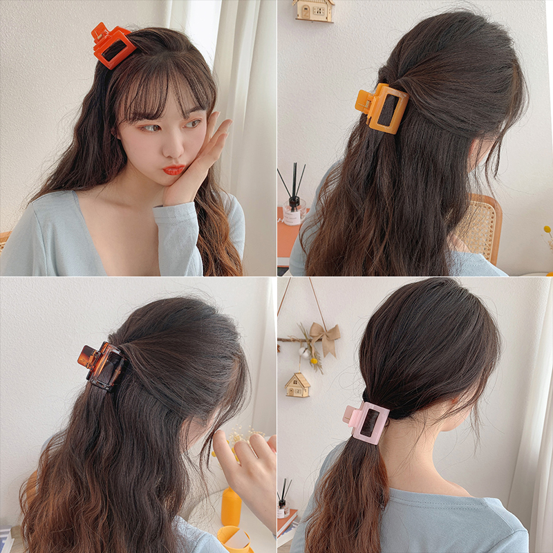 Korean Fashion Big Claws Clip Transparent Colorful Girls Acrylic Shark Clip Women Headdress Hair Accessories