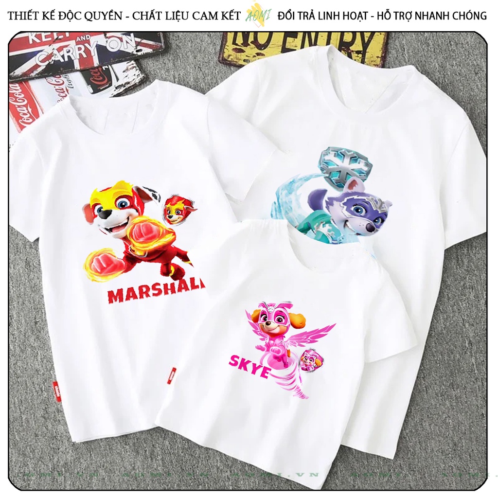 ÁO THUN Đội Chó Cứu Hộ Paw Patrol UNISEX PHÔNG TRẮNG TAY NGẮN NAM NỮ GIA ĐÌNH CẶP ĐÔI SIZE TRẺ EM BÉ TRAI GÁI AOMIVN