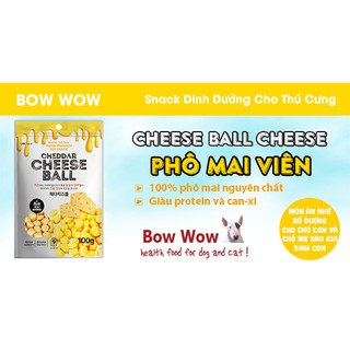 Snack cho chó Bowwow phô mai viên Cheese Ball 100g